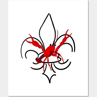 Fleur de lis crawfish Posters and Art